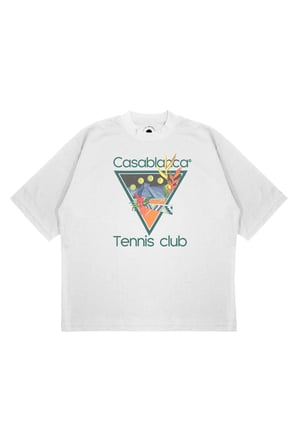 Unisex Oversize CASABLANCA LEAVES Baskılı Boxy Fit Kalın Kumaşlı (240gsm) T-shirt