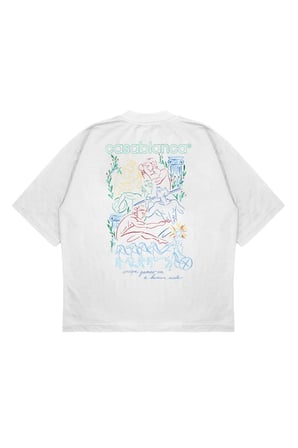 Unisex Oversize CASABLANCA ROMA Baskılı Boxy Fit Kalın Kumaşlı (240gsm) T-shirt