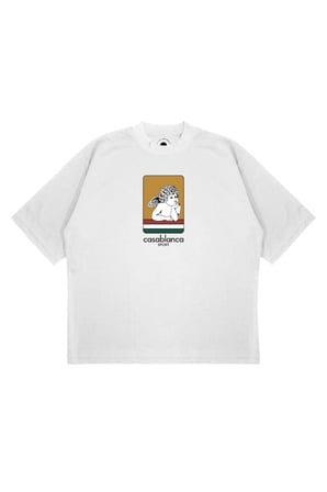Unisex Oversize CASABLANCA SPORT Baskılı Boxy Fit Kalın Kumaşlı (240gsm) T-shirt