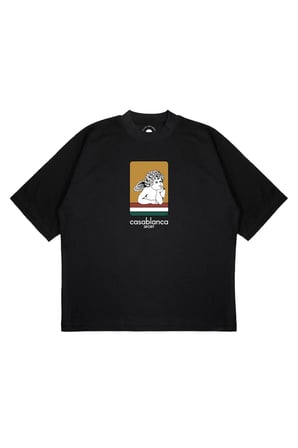 Unisex Oversize CASABLANCA SPORT Baskılı Boxy Fit Kalın Kumaşlı (240gsm) T-shirt