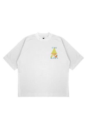 Unisex Oversize CASABLANCA TENIS TOP KADEH Baskılı Boxy Fit Kalın Kumaşlı (240gsm) T-shirt