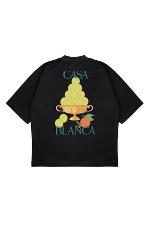 Unisex Oversize CASABLANCA TENIS TOP KADEH Baskılı Boxy Fit Kalın Kumaşlı (240gsm) T-shirt