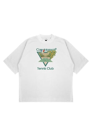 Unisex Oversize CASABLANCA ÜÇGEN FRANSA Baskılı Boxy Fit Kalın Kumaşlı (240gsm) T-shirt