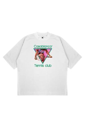 Unisex Oversize CASABLANCA ÜÇGEN KADIN Baskılı Boxy Fit Kalın Kumaşlı (240gsm) T-shirt