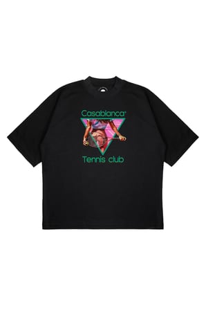 Unisex Oversize CASABLANCA ÜÇGEN KADIN Baskılı Boxy Fit Kalın Kumaşlı (240gsm) T-shirt