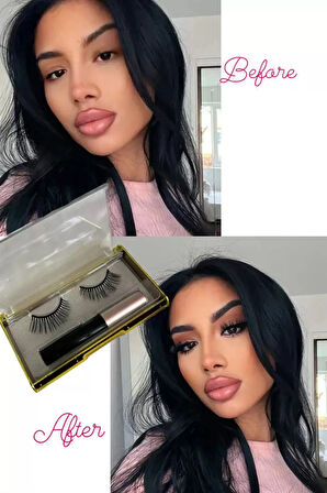 Caş Dekorasyon Manyetik Eyeliner'lı Mıknatıslı Doğal İpek Takma Kirpik #003 Yoğun