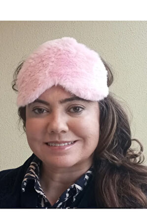Caş Dekorasyon Pembe Renk Kalp Figürlü Peluş Uyku Bandı