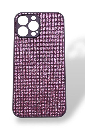 Caş Dekorasyon Mor Renk Taşlı 13 Pro Max Telefon Kılıfı
