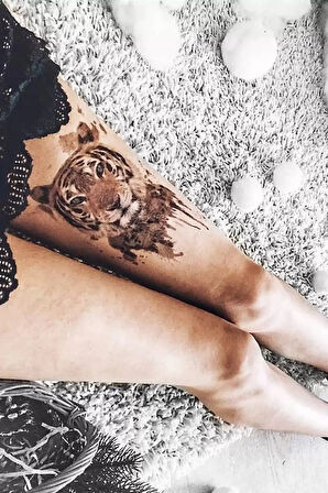 Caş Dekorasyon Kaplan Figürlü Geçici Dövme Tattoo