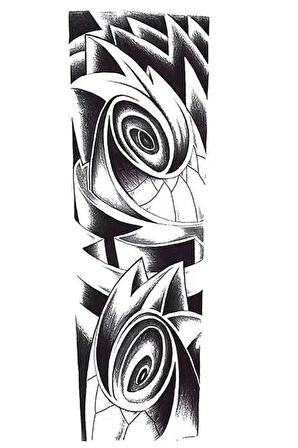Caş Dekorasyon Geçici Tribal Figürlü Dövme Tattoo