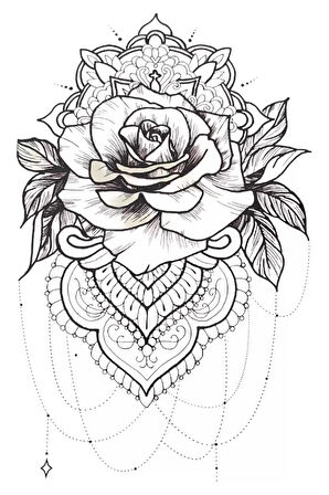Caş Dekorasyon Gül Figürlü Geçici Dövme Tattoo
