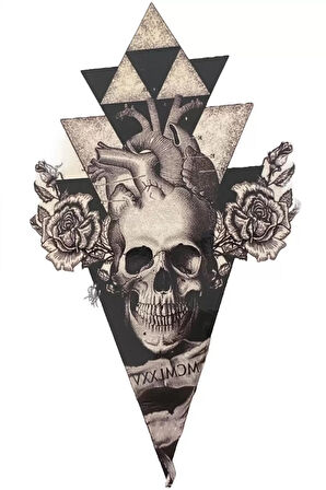 Caş Dekorasyon Kuru Kafa Figürlü Geçici Dövme Tattoo