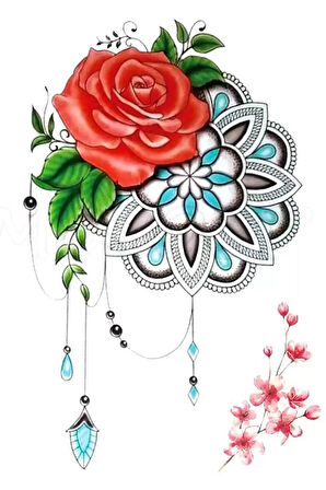 Caş Dekorasyon Geçici Karışık Figürlü Dövme Tattoo