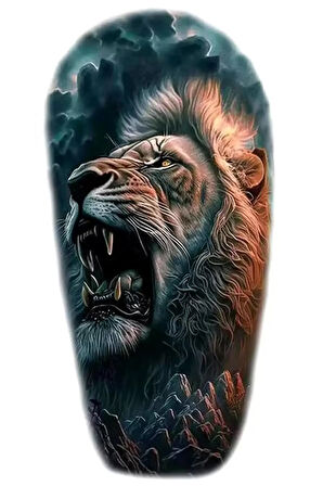 Caş Dekorasyon Aslan Figürlü Geçici Dövme Tattoo