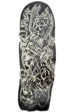 Caş Dekorasyon Geçici Kuru Kafa Ve Çiçek Figürlü Dövme Tattoo