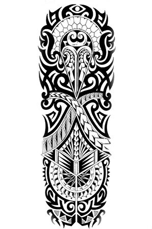 Caş Dekorasyon Geçici Tribal Figürlü Dövme Tattoo