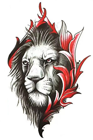 Caş Dekorasyon Aslan Figürlü Geçici Dövme Tattoo