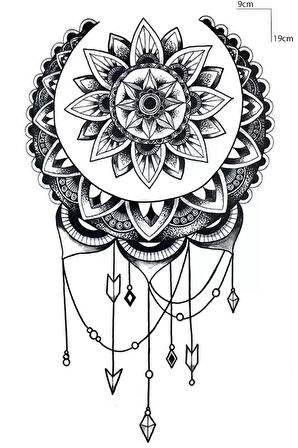 Caş Dekorasyon Lotus Figürlü Geçici Dövme Tattoo