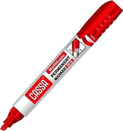 Cassa 9916 Kırmızı Kesik Uç Permanent Koli Kalemi - 12'li Kutu