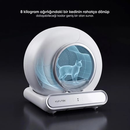CAT-65 Akıllı Kedi Tuvaleti – 65L, 9L Atık Haznesi, WiFi, Mobil Kontrol, Otomatik Temizleme
