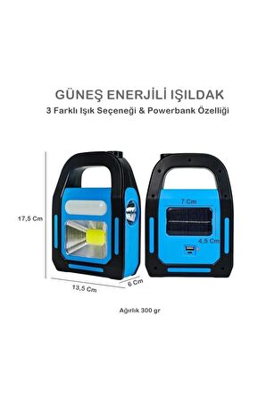 CATA CT 9955 HAZAR GÜNEŞ ENERJİLİ EL FENERİ IŞILDAK USB ŞARJ EDİLEBİLİR SOLAR  EL FENERİ - INGES