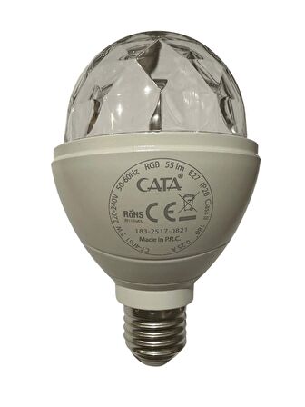 Cata CT-4061 Disco Led Ampul RGB 3W E27 Duylu