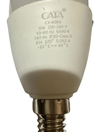 Cata CT-4084 8W 6400K (Beyaz Işık) E14 Duylu Led Kıvrık Buji Ampul