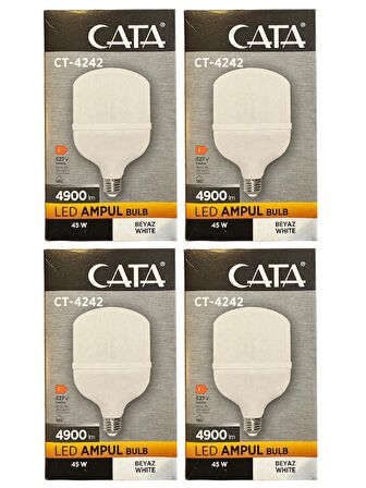 Cata CT-4242 45W 6400K (Beyaz Işık) E27 Duylu Led Torch Ampul (4 Adet)