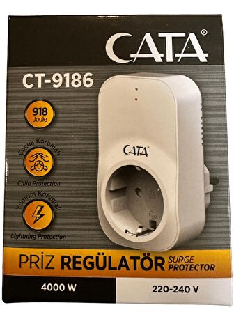 Cata CT-9186 Akım ve Çocuk Korumalı Tekli Kablosuz Priz (4 Adet)