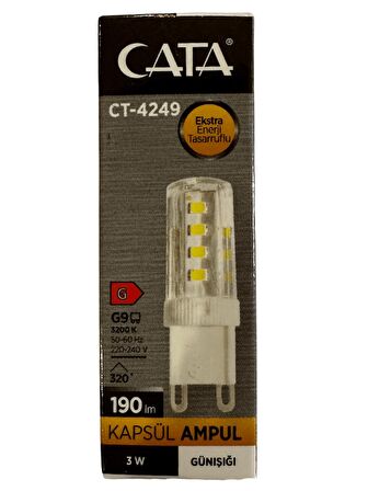 Cata CT-4249 3W 3200K (Günışığı) G9 Duylu Kapsül Led Ampul