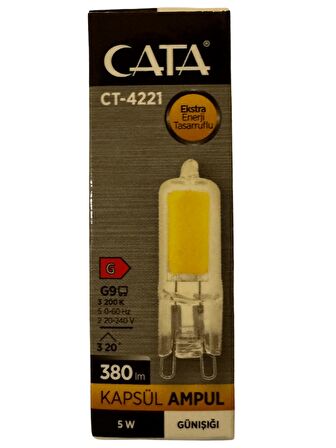 Cata CT-4221 5W 3200K (Günışığı) G9 Duylu Kapsül Ampul (10 Adet)