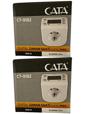 Cata CT-9182 3680W 16 Amper Dijital Zaman Saati (2 Adet)