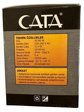 Cata CT-2553 5 Amper 220V Fişli Adaptör