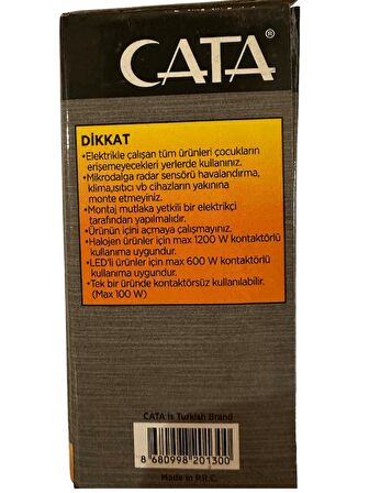 Cata CT-9185 1200W 360 Derece Radar Sensör