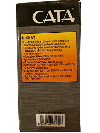 Cata CT-9185 1200W 360 Derece Radar Sensör (2 Adet)