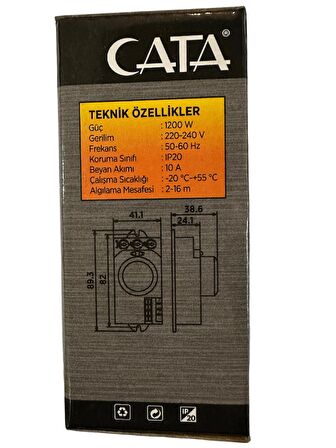 Cata CT-9185 1200W 360 Derece Radar Sensör (8 Adet)