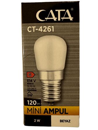 Cata CT-4261 2W 6500K (Beyaz Işık) E14 Duylu Mini Led Ampul (4 Adet)
