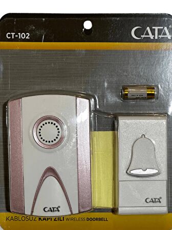 Cata CT-102 Kablosuz Kapı Zili (Pembe Kenarlı) (2 Adet)