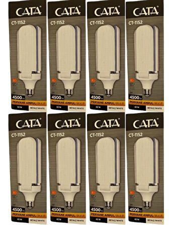 Cata CT-1152 42W 6400K (Beyaz Işık) E27 Duylu Led Pervane Ampul (8 Adet)