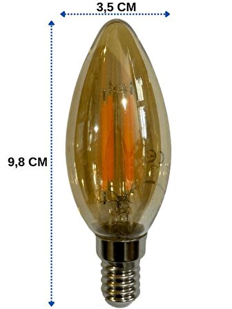 Cata CT-4280 4W 1800K (Amber) E14 Duylu Rustik Led Dekoratif Ampul (10 Adet)