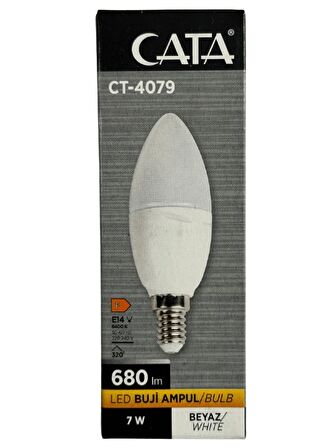 Cata CT-4079 7W 6400K (Beyaz Işık) E14 Duylu Led Buji Ampul (10 Adet)