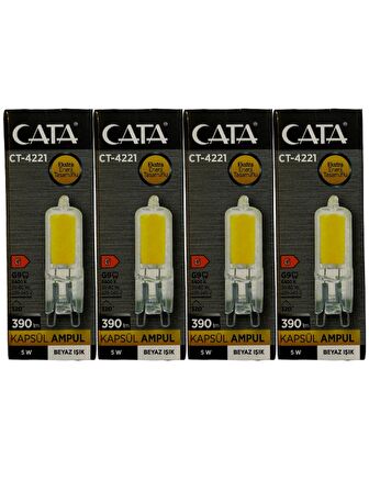 Cata CT-4221 5W 6400K (Beyaz) G9 Duylu Kapsül Led Ampul (4 Adet)