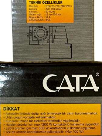 Cata CT-9189 1200W 10A Fotosel (10 Adet)