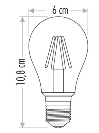 (4 Adet) Cata CT-4218 8W (60W) 3000K (Sarı Işık) Dim Edilebilir E27 Duylu (Kalın Duy) Led Filament Ampul