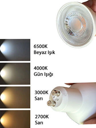 (1 Adet) Cata 9W (50W) Sarı Işık (3000K) Dim Edilebilir GU10 Duylu Led Spot Ampul
