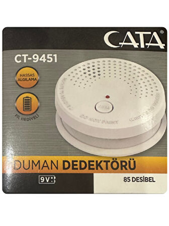 (2 Adet) Cata Pilli Duman Dedektörü Hassas Algılamalı