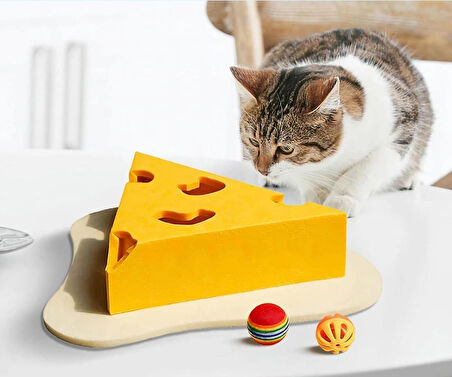 Gissa Eğlenceli Kedi Oyun Evi - Peynir Dilimi Tasarım, Geliştirici Zeka oyunu