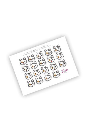Cat Emoji Sticker Kedi Etiket (2cm)