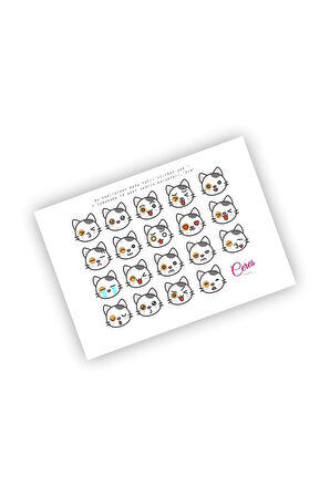 Cat Emoji Sticker Kedi Etiket (2cm)