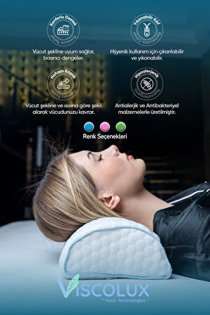 Çok Amaçlı Ortopedik Visco Yastık - Horlama Yastığı Hamile Yastığı Pembe 42x18x9